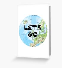 Let's Go! Rounded Europe Map Greeting Card
