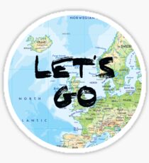 Let's Go! Rounded Europe Map Sticker