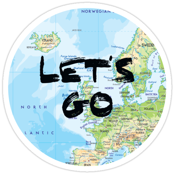 "Let's Go! Rounded Europe Map" Stickers by ourtinyinfinite Redbubble