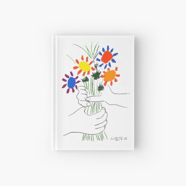 Pablo Picasso Bouquet Of Peace 1958 (Flowers Bouquet With Hands) or Le Bouquet de la Amitié (friendship) Hardcover Journal
