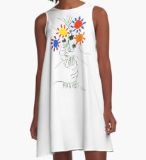 Pablo Picasso Blumenstrauß des Friedens 1958 (Blumenstrauß mit den Händen), T-Shirt, Artwork A-Linien Kleid