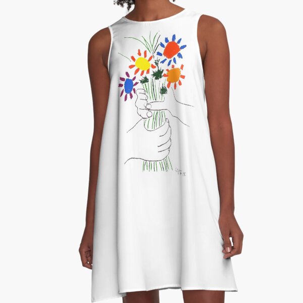 Pablo Picasso Bouquet Of Peace 1958 (Flowers Bouquet With Hands) or Le Bouquet de la Amitié (friendship) A-Line Dress