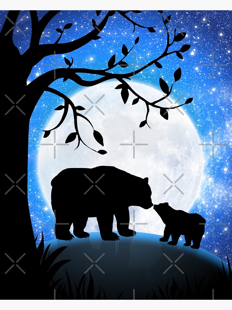 "Moon and bears" Photographic Print for Sale by Krokoneil Redbubble