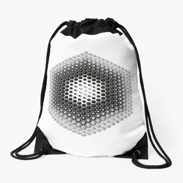 #circle, #sphere, #hexagon, #shape, abstract, illustration, design, pattern, separation, textured, square Drawstring Bag