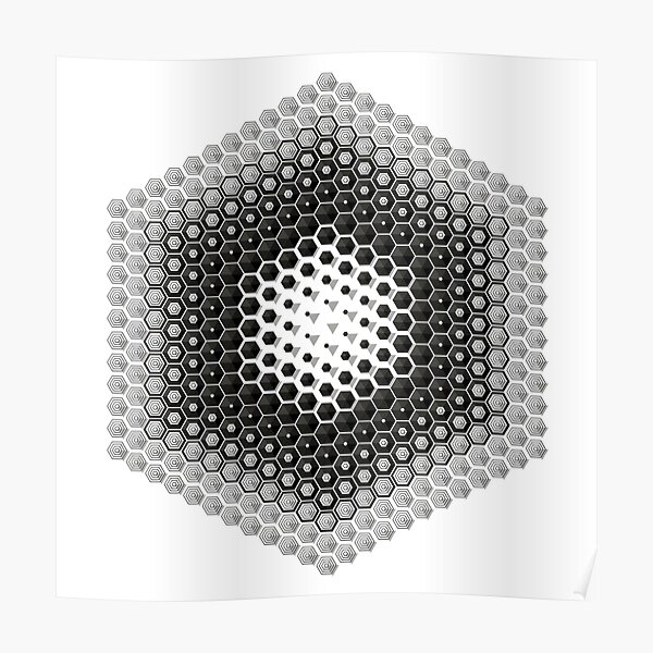 #circle, #sphere, #hexagon, #shape, abstract, illustration, design, pattern, separation, textured, square Poster