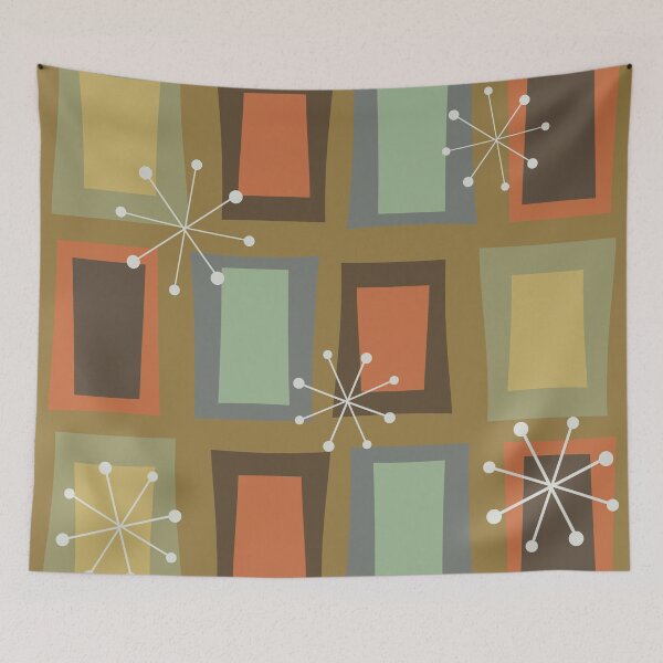 Item preview, Mid Century Modern Art 'Wonky Doors' designed and sold by thepixelgarden.