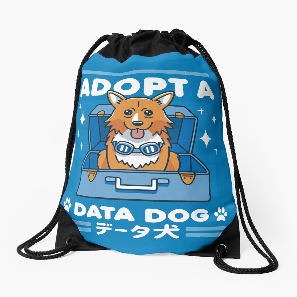 Adopt a Data Dog Drawstring Bag
