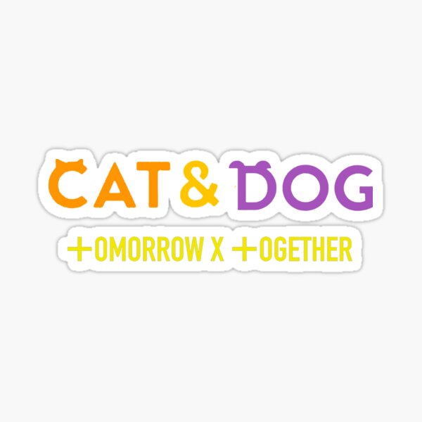 "Cat & Dog TXT" Sticker by PepGuardi | Redbubble