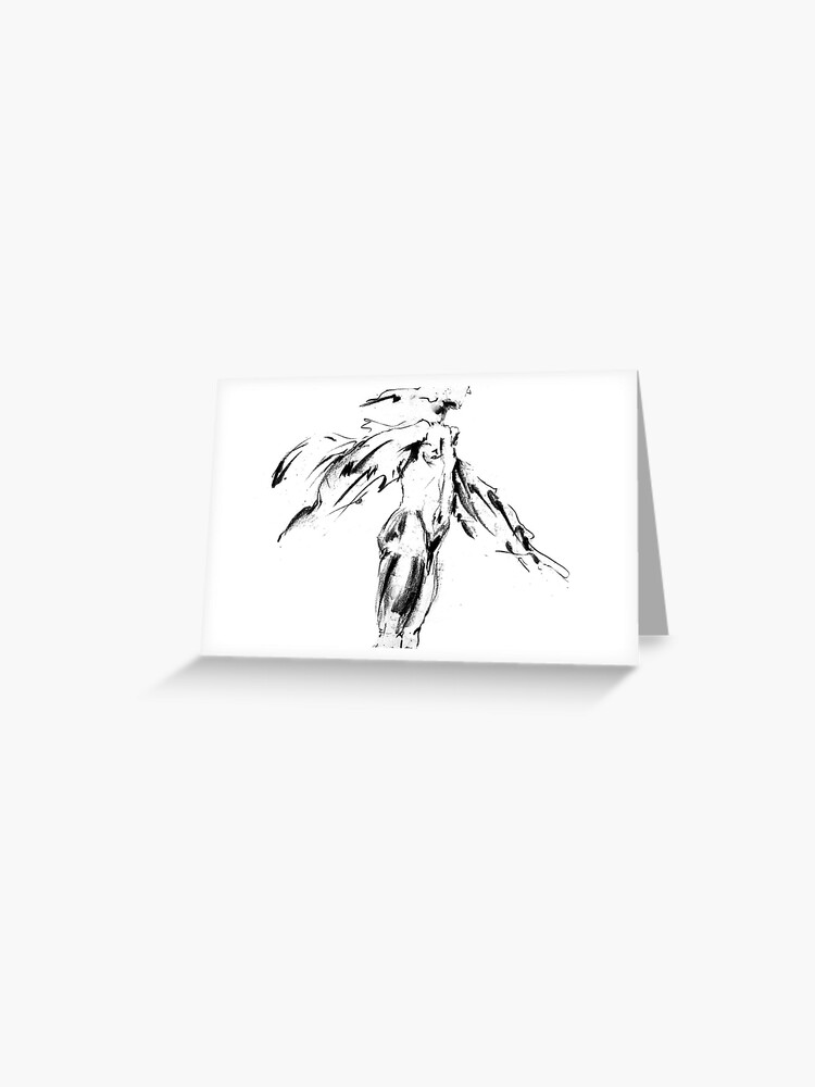 Thumbnail 1 of 2, Greeting Card, Thought Form - moving man II designed and sold by MonaShiber.