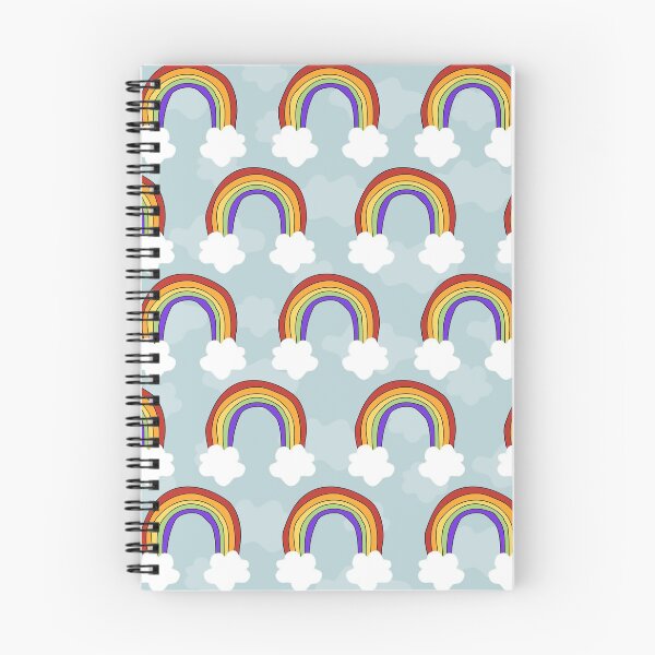 Item preview, Rainbows and Clouds Print - Cute Rainbow Pattern designed and sold by critterandposie.
