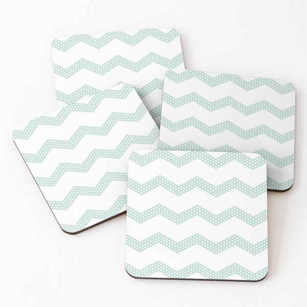 Item preview, Honeycomb Chevron in Darker Duck Egg Blue-Green on White. Minimalist Geometric Striped Pattern designed and sold by kierkegaard.