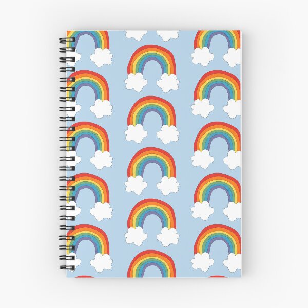 Item preview, Rainbow - Cute Bright Rainbow Art - Sky Blue Background designed and sold by critterandposie.