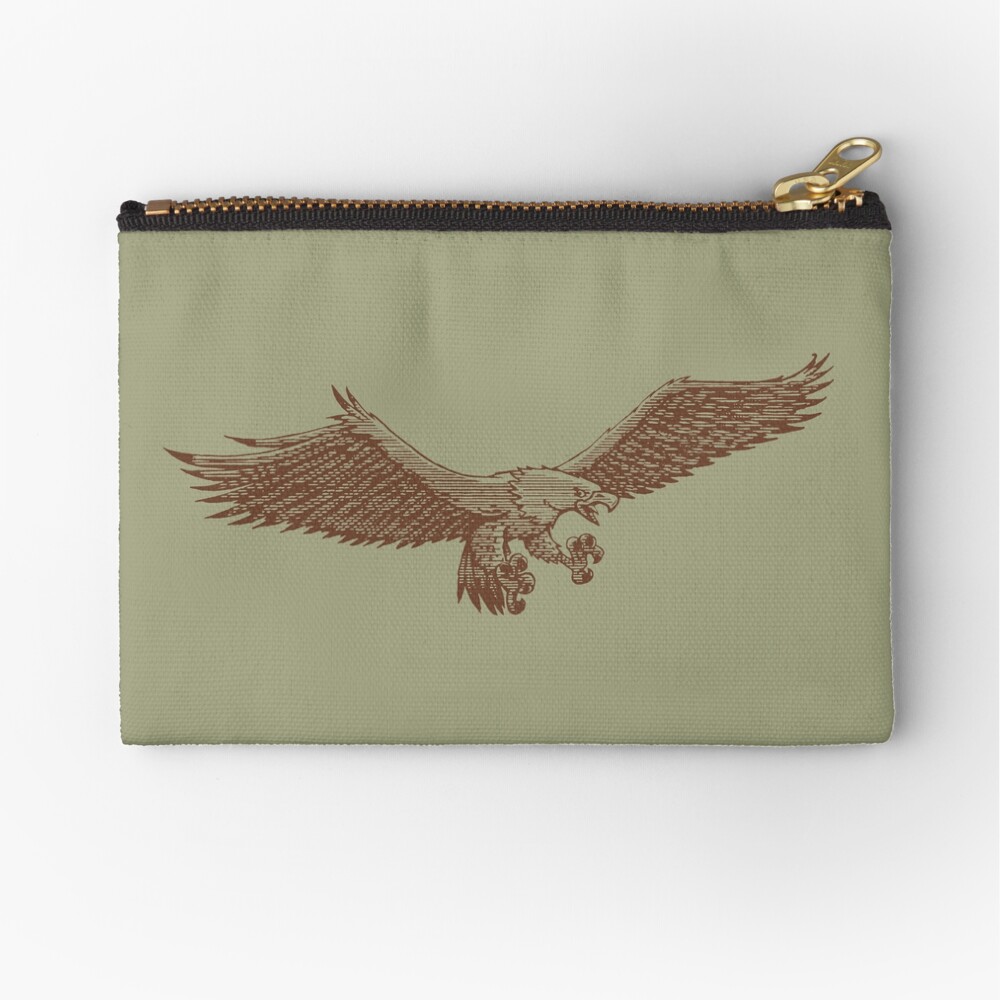 old-fashioned eagle fisherman Zipper Pouch