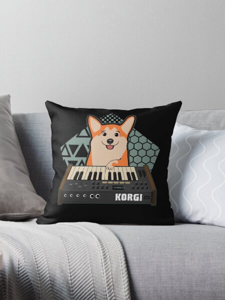 Vista previa del artículo con la obra «Divertido fan del sintetizador KORGI Corgi Dog Lover», diseñado y vendido por mewzeek-T.