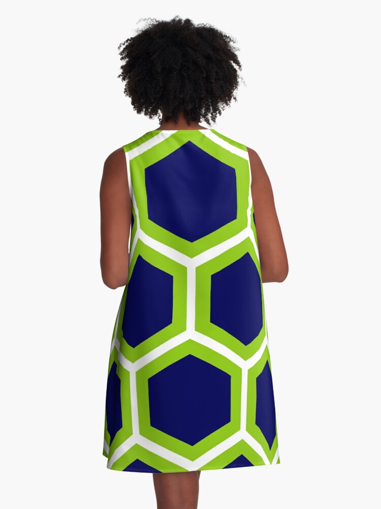 Lime green and sales navy blue dress