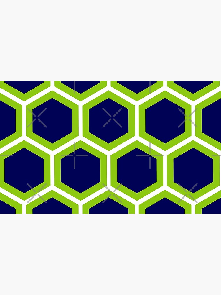 Large Honeycomb in Lime Green, Bright Navy Blue, and White. Minimalist.  Geometric. Modern. Bold. Throw Pillow for Sale by kierkegaard