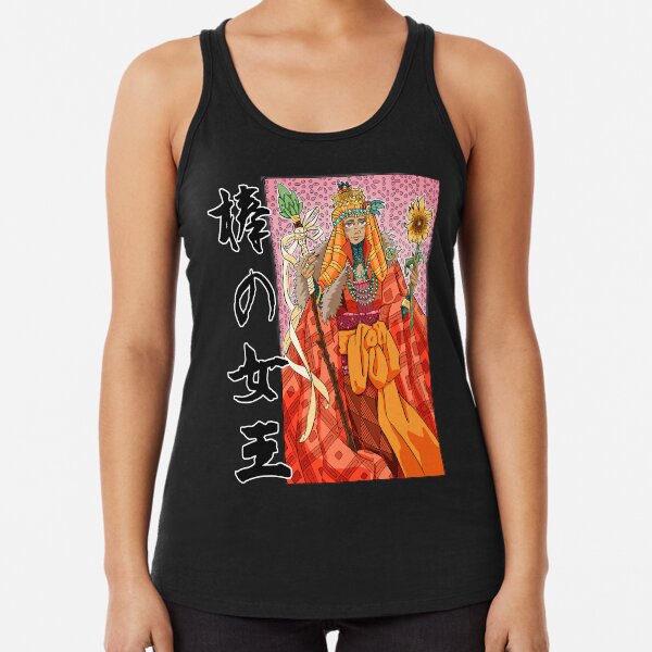 Queen of Staves Tarot card Racerback Tank Top