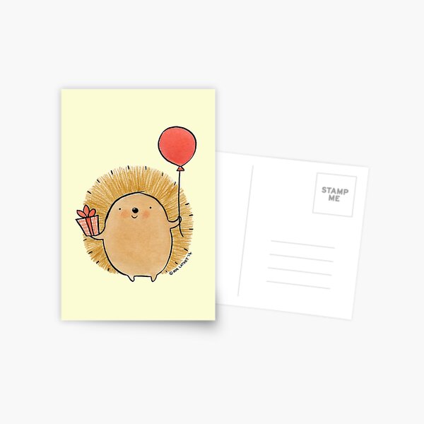 Happy Birthday Hedgehog Postcard