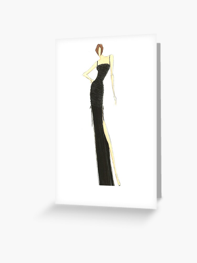 Sleek Fashion in Black" Greeting Card by dress |