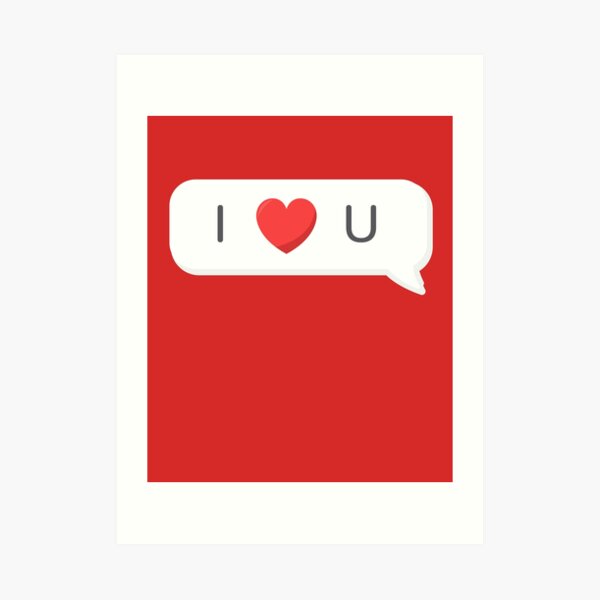 I Love You Message Emoji Art Print By Williamsonmedia Redbubble