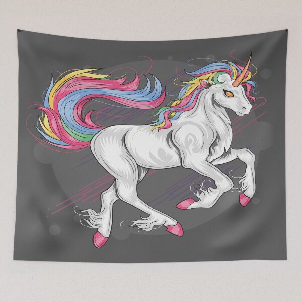 Artikelvorschau, Regenbogen-Einhorn entworfen und verkauft von leen12 Art Designs Prints.