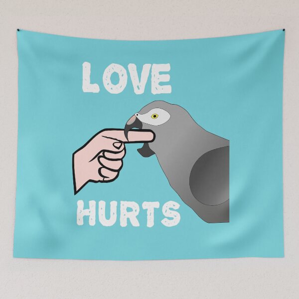 Item preview, Love Hurts Timneh African Grey Parrot designed and sold by einsteinparrot.