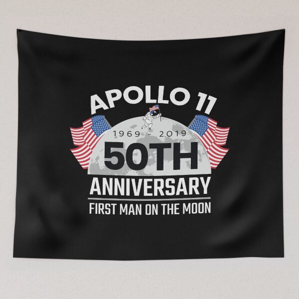 Item preview, 50th Anniversary Moon Landing 1969 2019 American Flag designed and sold by LarkDesigns.