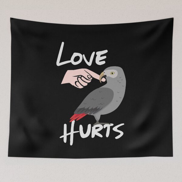 Item preview, Love Hurts Timneh Grey Parrot graphic Valentine's Day designed and sold by einsteinparrot.