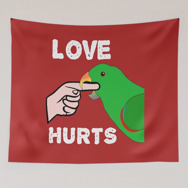 Item preview, Love Hurts Eclectus Male Parrot designed and sold by einsteinparrot.