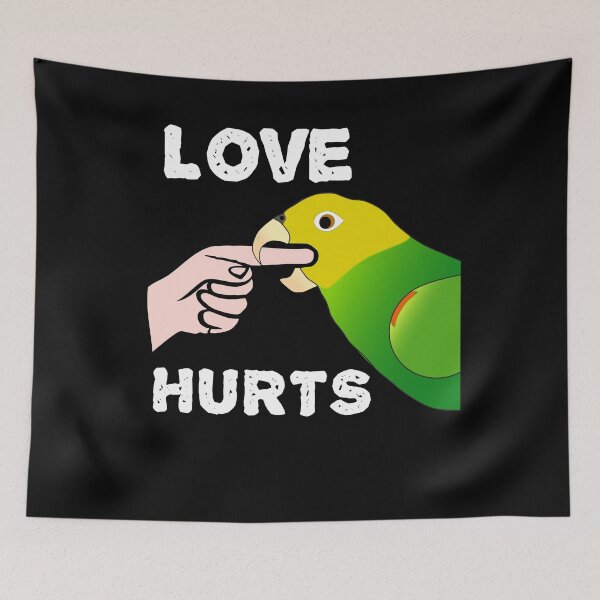Item preview, Love Hurts Yellow Head Amazon Parrot designed and sold by einsteinparrot.