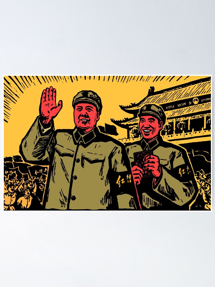 "CHAIRMAN MAO RECEIVING THE RED GUARDS" Poster by IMPACTEES Redbubble