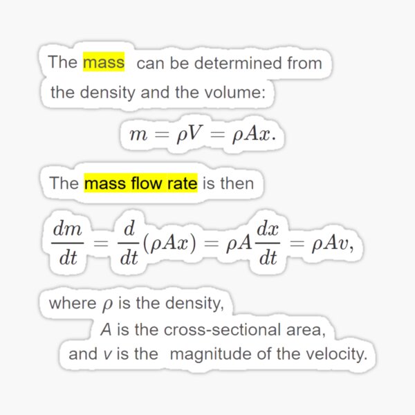 #Mass #Flow #Rate #MassFlowRate  Sticker