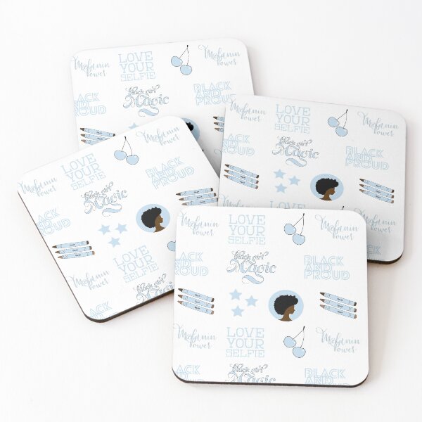 Item preview, Light Blue Black Girl Magic Sticker Pack - collection of hand drawn images and text for sticker sets or any other product. African American Girl Power! designed and sold by The-Goods.