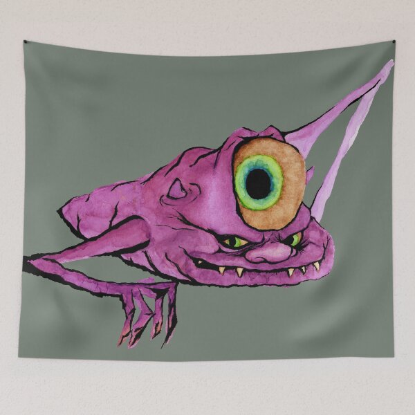 Item preview, Bug Eye Ghost - Ink and watercolor painting original artwork - alpha designed and sold by Chadd Sand.