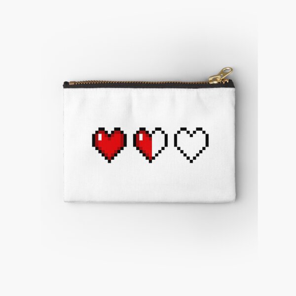 Item preview, three pixel hearts half full half empty designed and sold by georgiavsx.