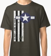 D-Day 75th Anniversary U Army Air Corps Aircraft Invasion Stripes & Roundel Vintage Classic T-Shirt