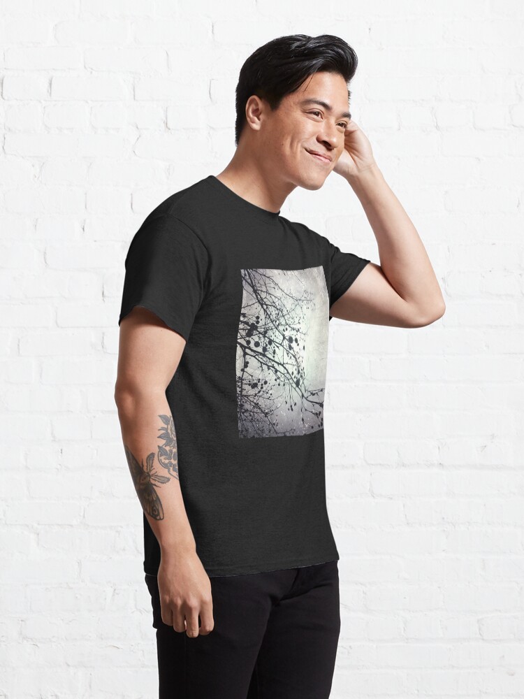 Alternate view of Silver Sky Photo Art - Bare Tree in Winter - Black and White Nature Art Classic T-Shirt