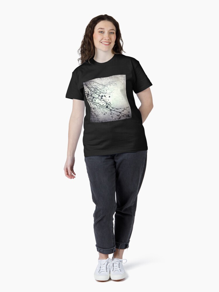 Thumbnail 4 of 7, Classic T-Shirt, Silver Sky Photo Art  - Bare Tree in Winter - Black and White Nature Art designed and sold by OneDayArt.