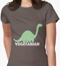 Vegetarian Dinosaur Logo Women's Fitted T-Shirt