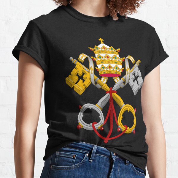 Vista previa del artículo con la obra «St. Andrews Cruz de la bandera del Vaticano - Las llaves cruzadas», diseñado y vendido por signsandsymbols.