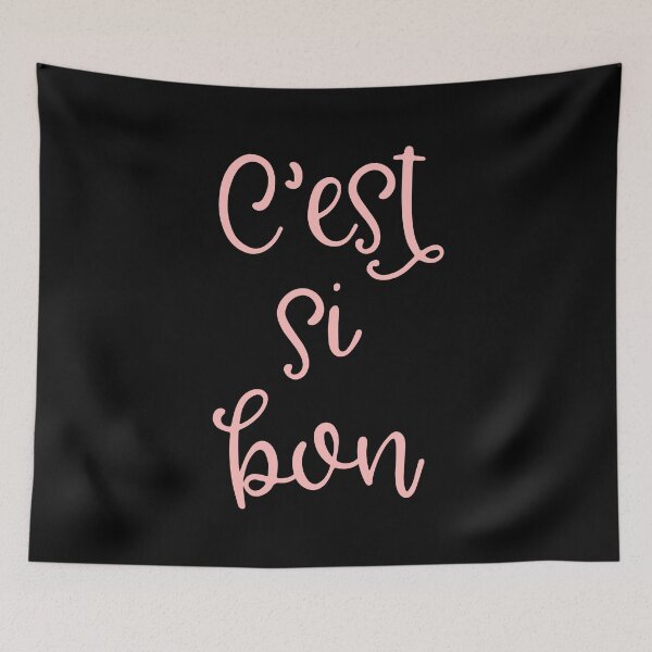 Item preview, C'est si bon. French approval. It's so good! In cheerful, romantic blush pink script. Optimistic, motivational, life-affirming saying. designed and sold by kierkegaard.