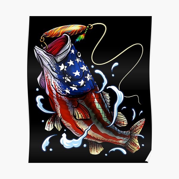 Premium AI Image  A fish is jumping out of the water with an american flag  on it