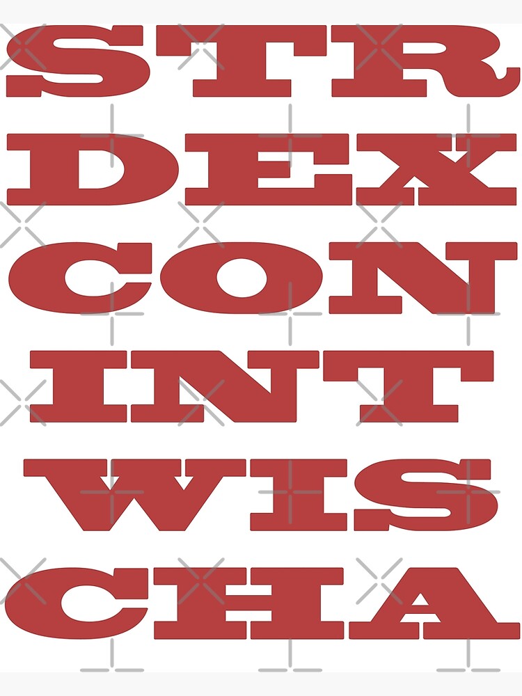 "Ability Modifiers Explained [Unexplained ver.]" Art Print by TGElsy