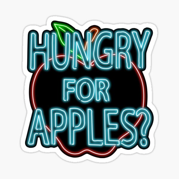 Neon Hungry for Apples Logo Sticker
