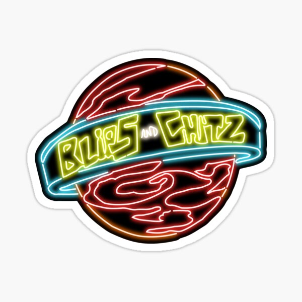 Neon Blips and Chits Logo Sticker