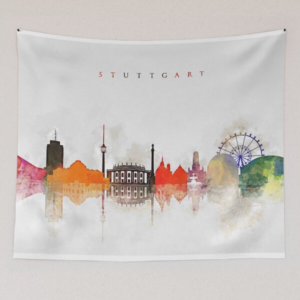 Item preview, Colorful Stuttgart City Skyline designed and sold by DimDom.
