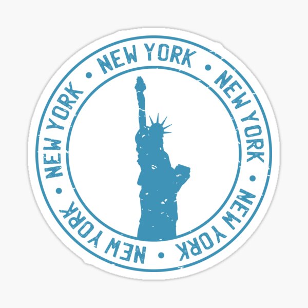 New York Stamp Design - New York - Sticker