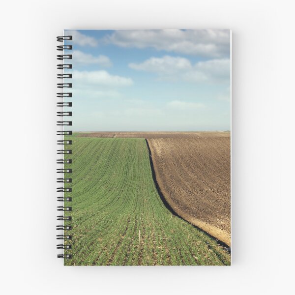 Item preview, young green wheat and plowed field in spring landscape designed and sold by goceris.