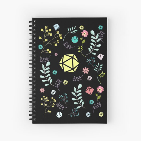 Flowers and Dice Set Spiral Notebook