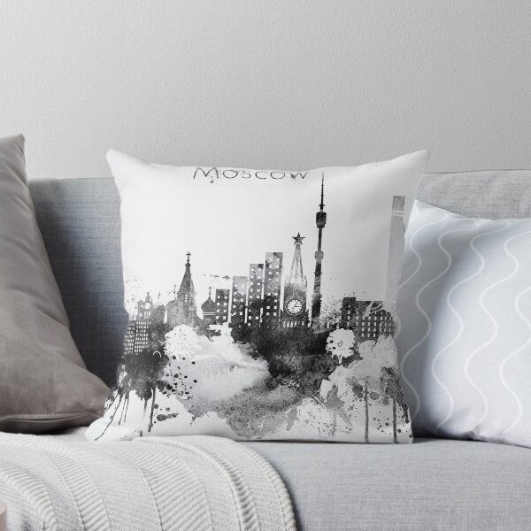 Item preview, Black and White Moscow City Skyline designed and sold by DimDom.